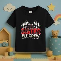 Sister Pit Crew Race Car Lover Racing Family Matching Funny Toddler T-Shirt thumb 3