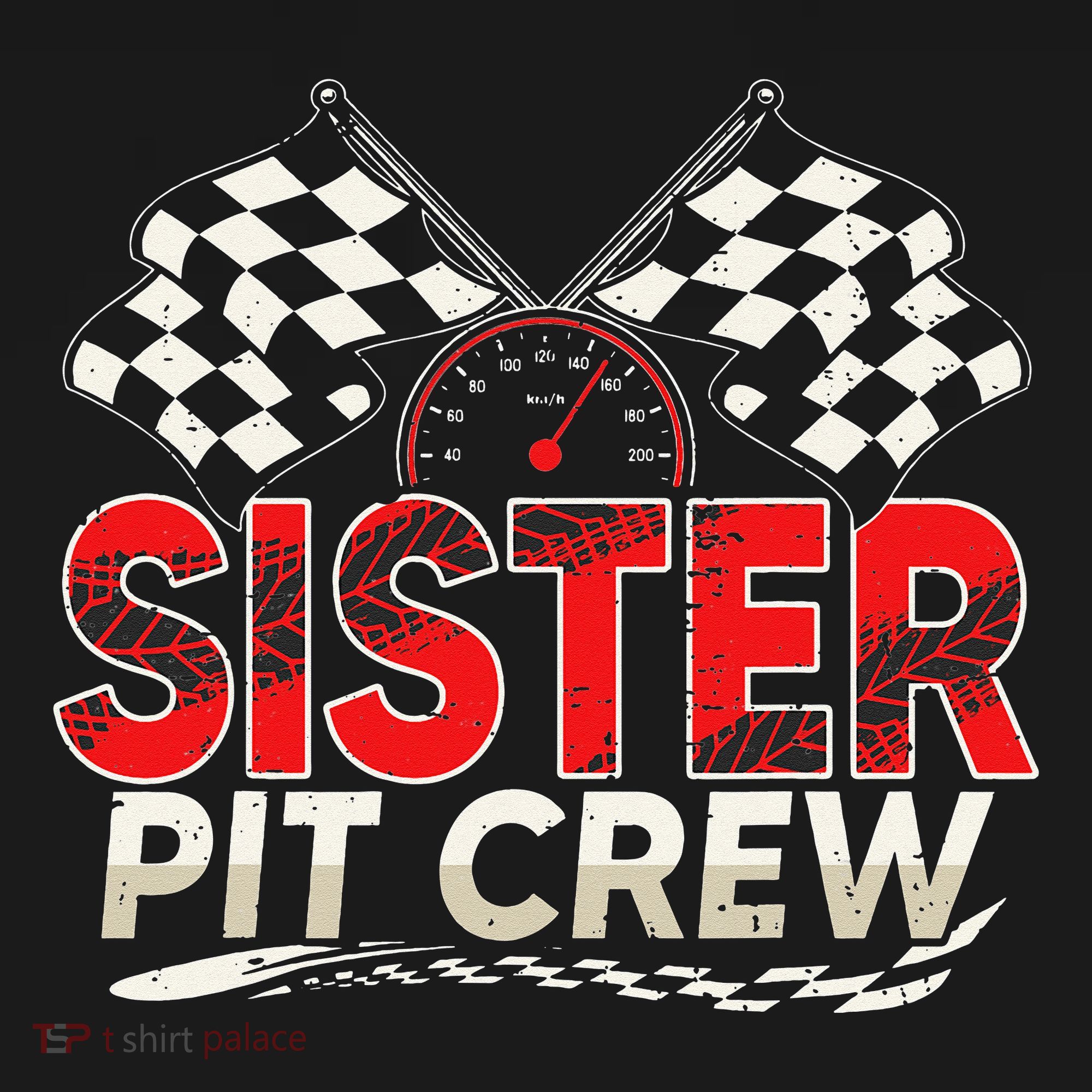 Sister Pit Crew Race Car Lover Racing Family Matching Funny Cropped Pullover Crew
