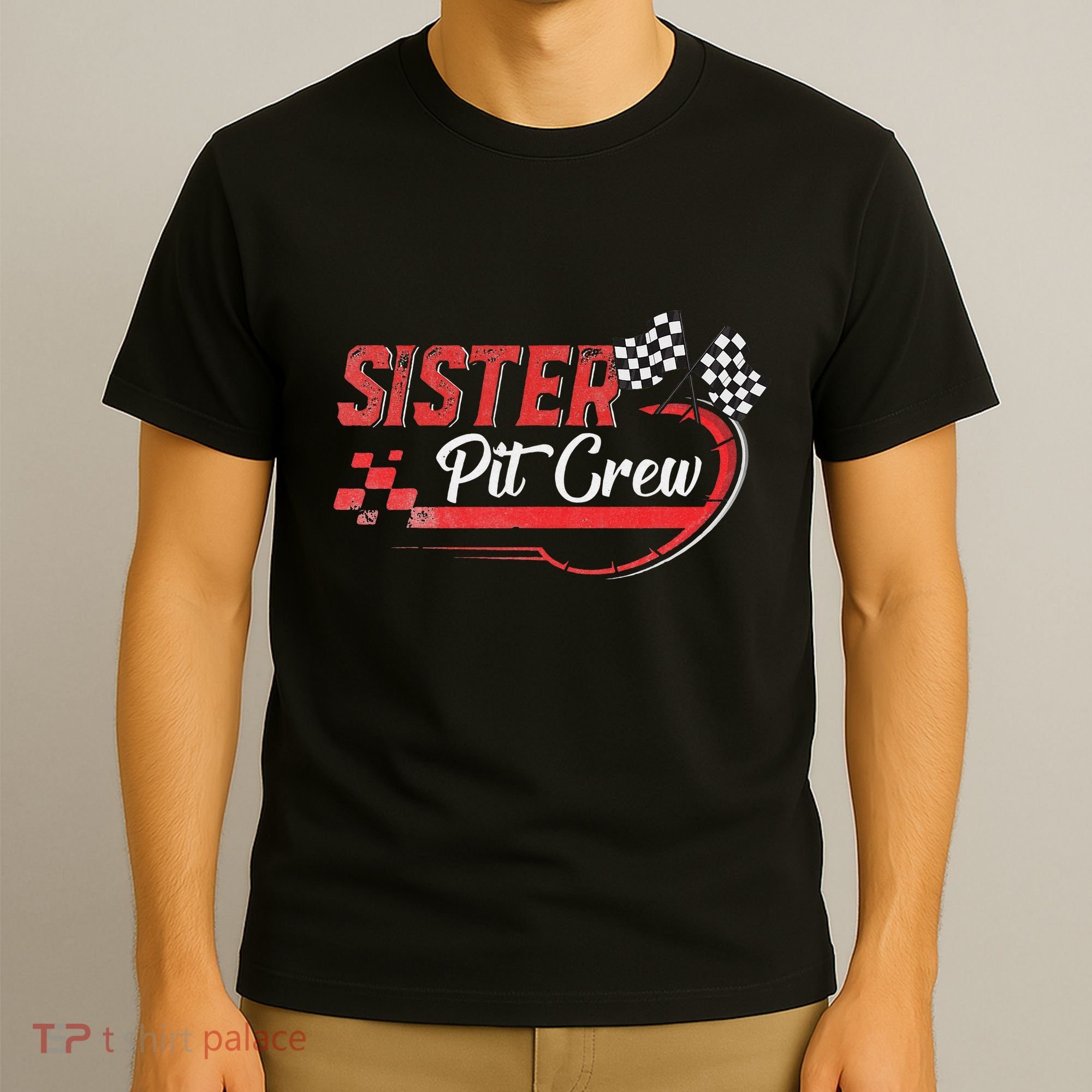 Sister Pit Crew Race Car Birthday Party Racing Family T-Shirt