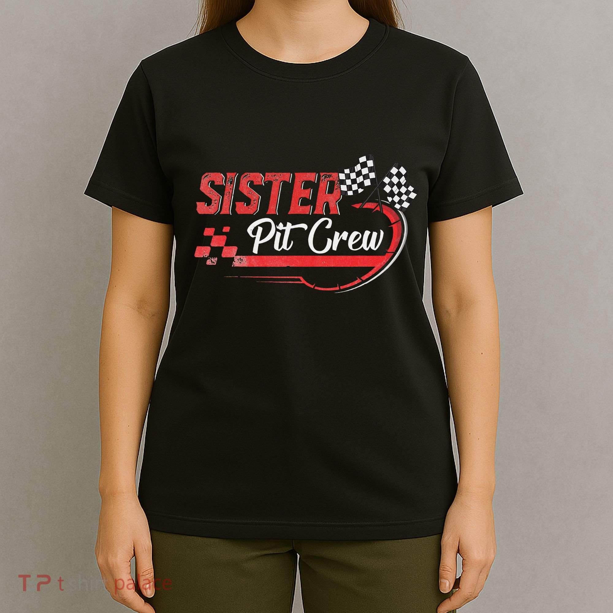 Sister Pit Crew Race Car Birthday Party Racing Family T-Shirt