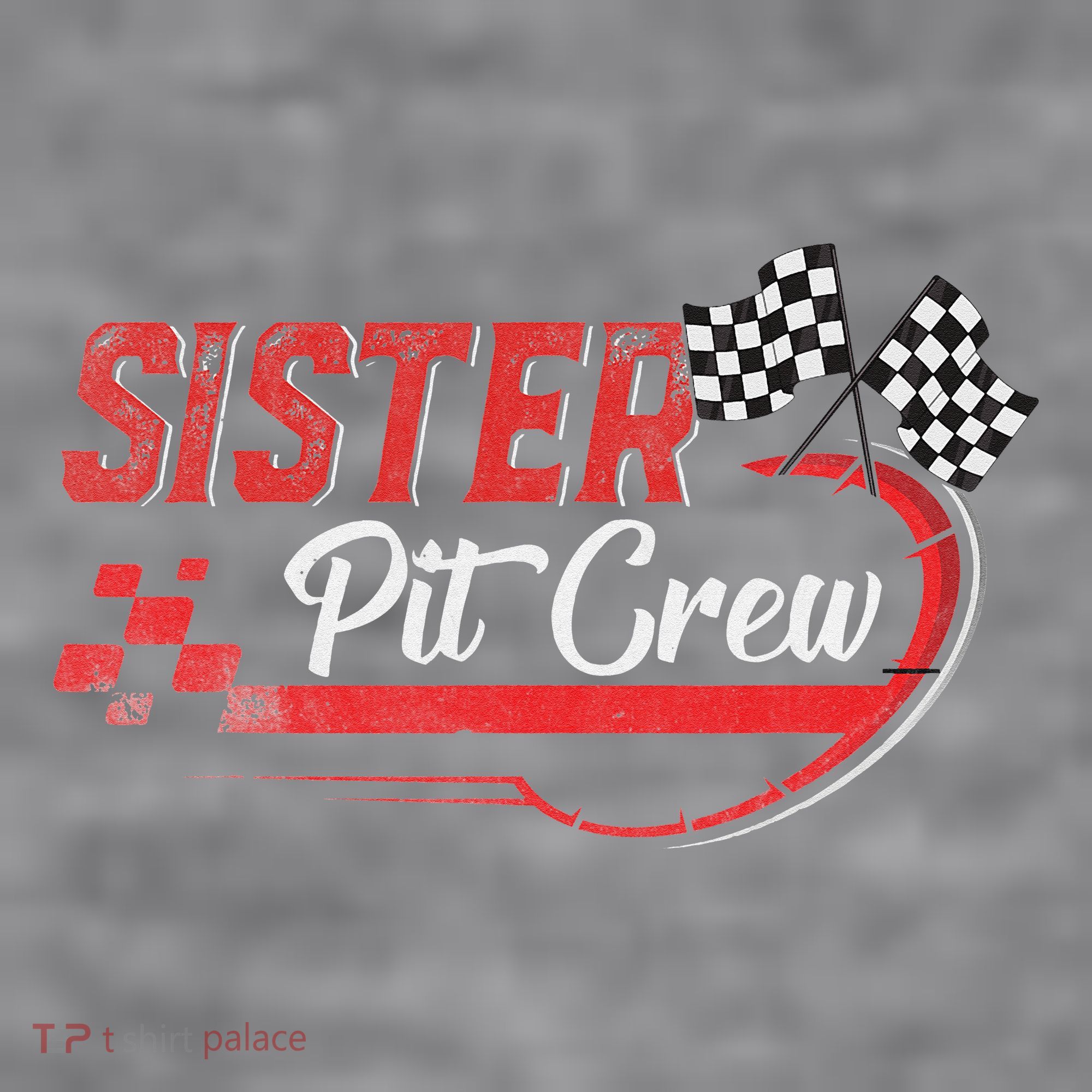 Sister Pit Crew Race Car Birthday Party Racing Family Women's Racerback Cropped Tank