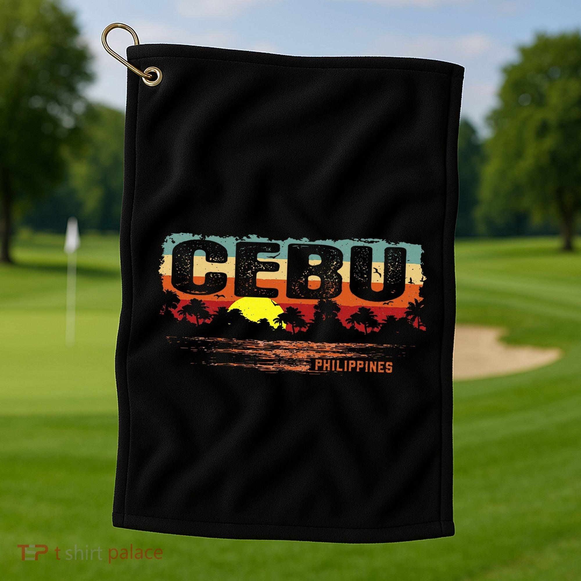 Sunset Philippines Cebu Golf Towel