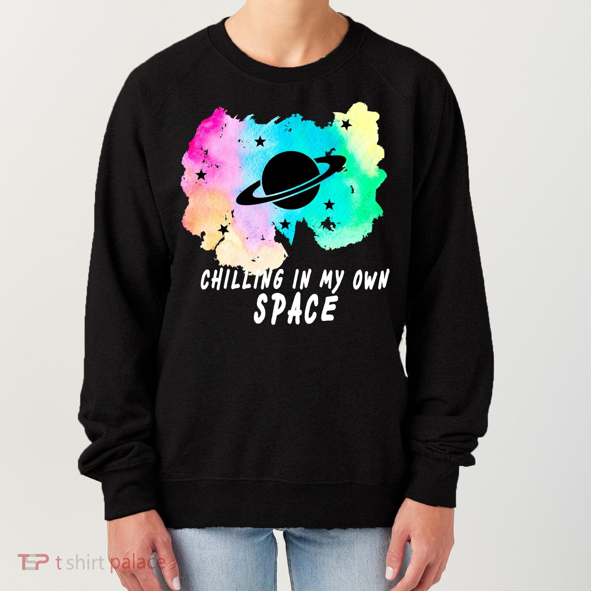 Space Planets Celestial UFO Universe Galaxy Stars Saturn Sky Women's Sweatshirt