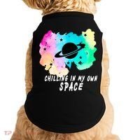 Space Planets Celestial UFO Universe Galaxy Stars Saturn Sky Doggie Tank thumb 0