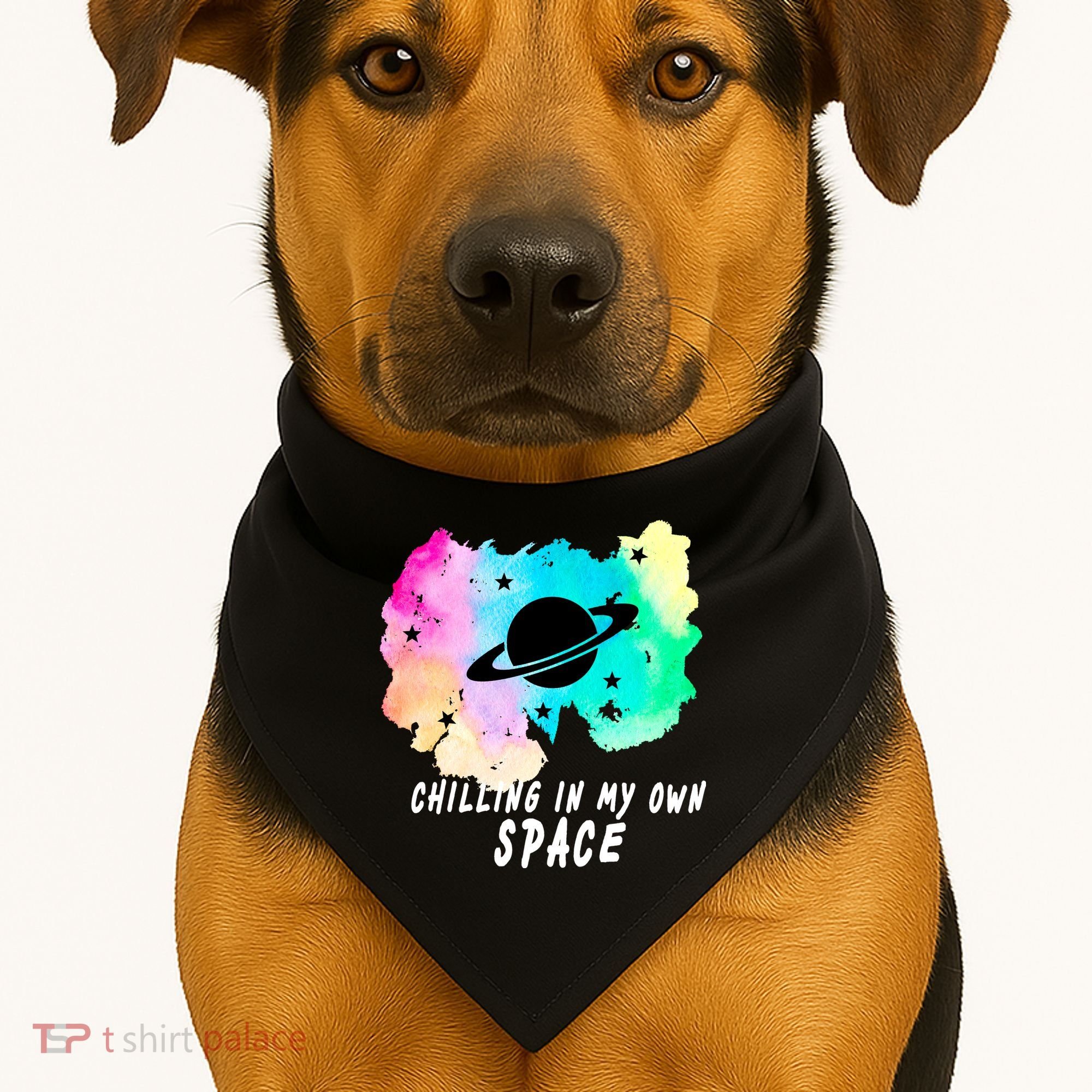 Space Planets Celestial UFO Universe Galaxy Stars Saturn Sky USA-Made Doggie Bandana