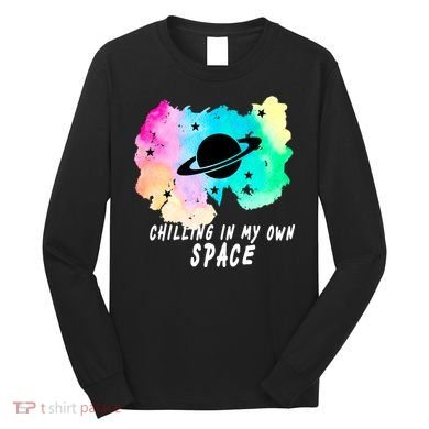 Space Planets Celestial UFO Universe Galaxy Stars Saturn Sky Long Sleeve Shirt