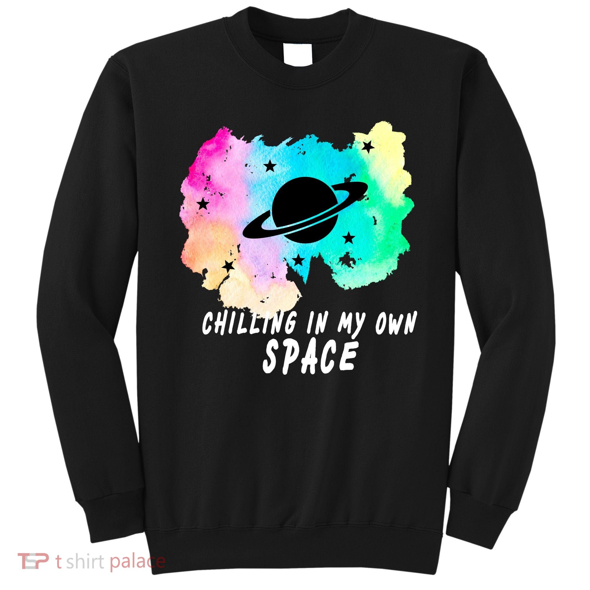 Space Planets Celestial UFO Universe Galaxy Stars Saturn Sky Sweatshirt
