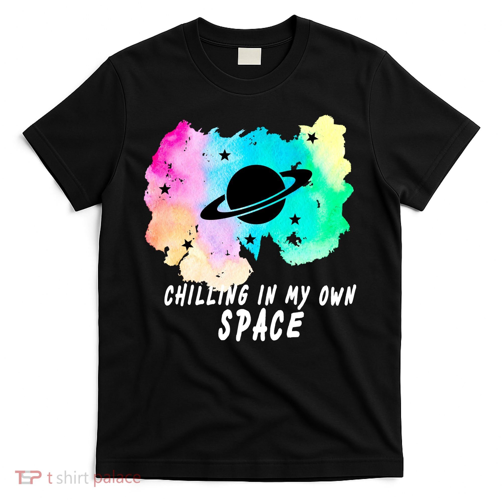 Space Planets Celestial UFO Universe Galaxy Stars Saturn Sky T-Shirt