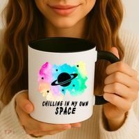 Space Planets Celestial UFO Universe Galaxy Stars Saturn Sky Coffee Mug thumb 3