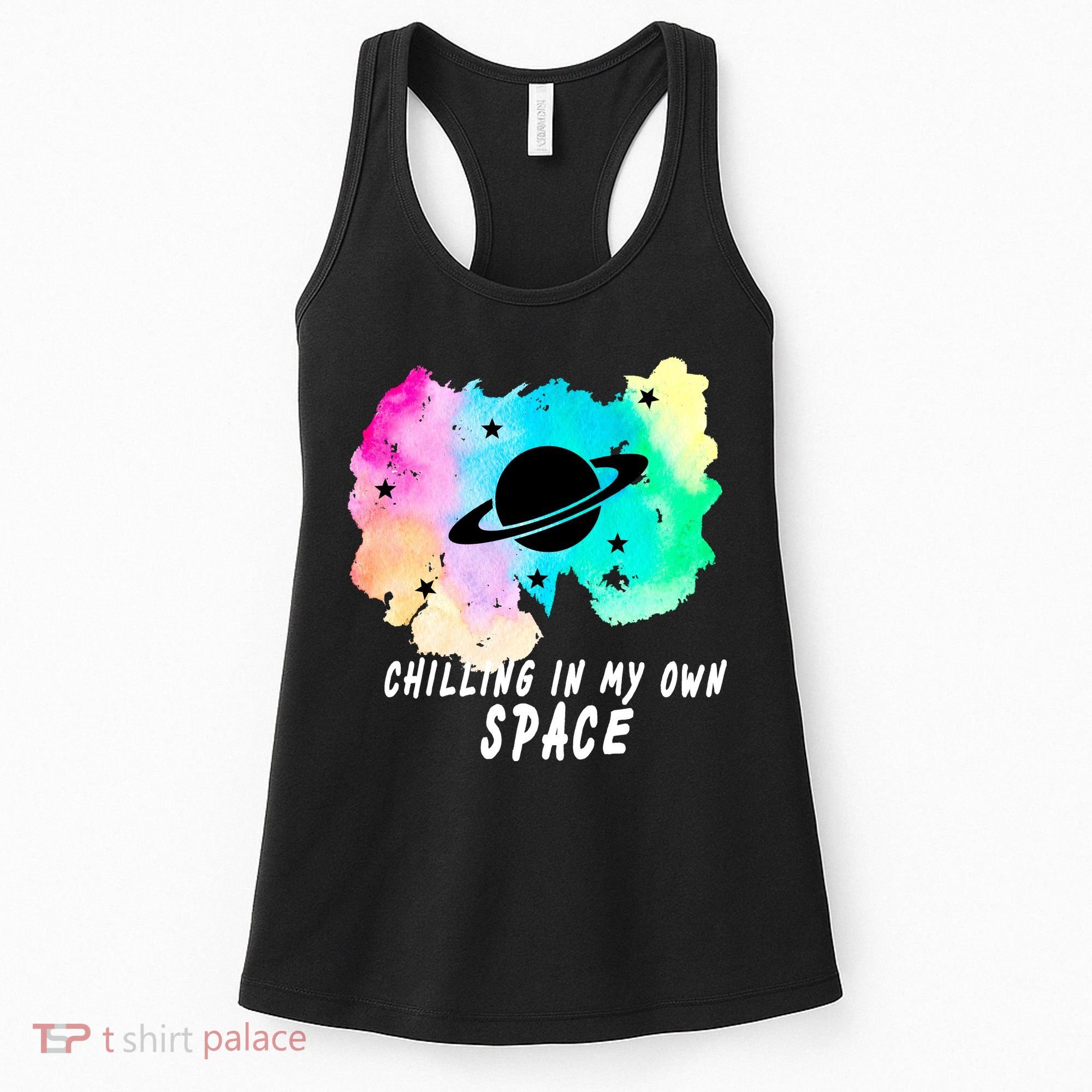 Space Planets Celestial UFO Universe Galaxy Stars Saturn Sky Women's Tank Top