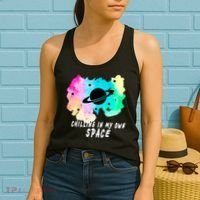 Space Planets Celestial UFO Universe Galaxy Stars Saturn Sky Women's Tank Top thumb 2