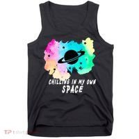 Space Planets Celestial UFO Universe Galaxy Stars Saturn Sky Tank Top thumb 0