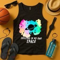 Space Planets Celestial UFO Universe Galaxy Stars Saturn Sky Tank Top thumb 4