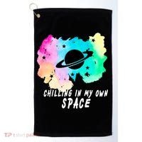 Space Planets Celestial UFO Universe Galaxy Stars Saturn Sky Golf Towel thumb 0