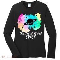 Space Planets Celestial UFO Universe Galaxy Stars Saturn Sky Women's Long Sleeve Shirt thumb 0