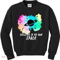 Space Planets Celestial UFO Universe Galaxy Stars Saturn Sky Kids Sweatshirt thumb 0