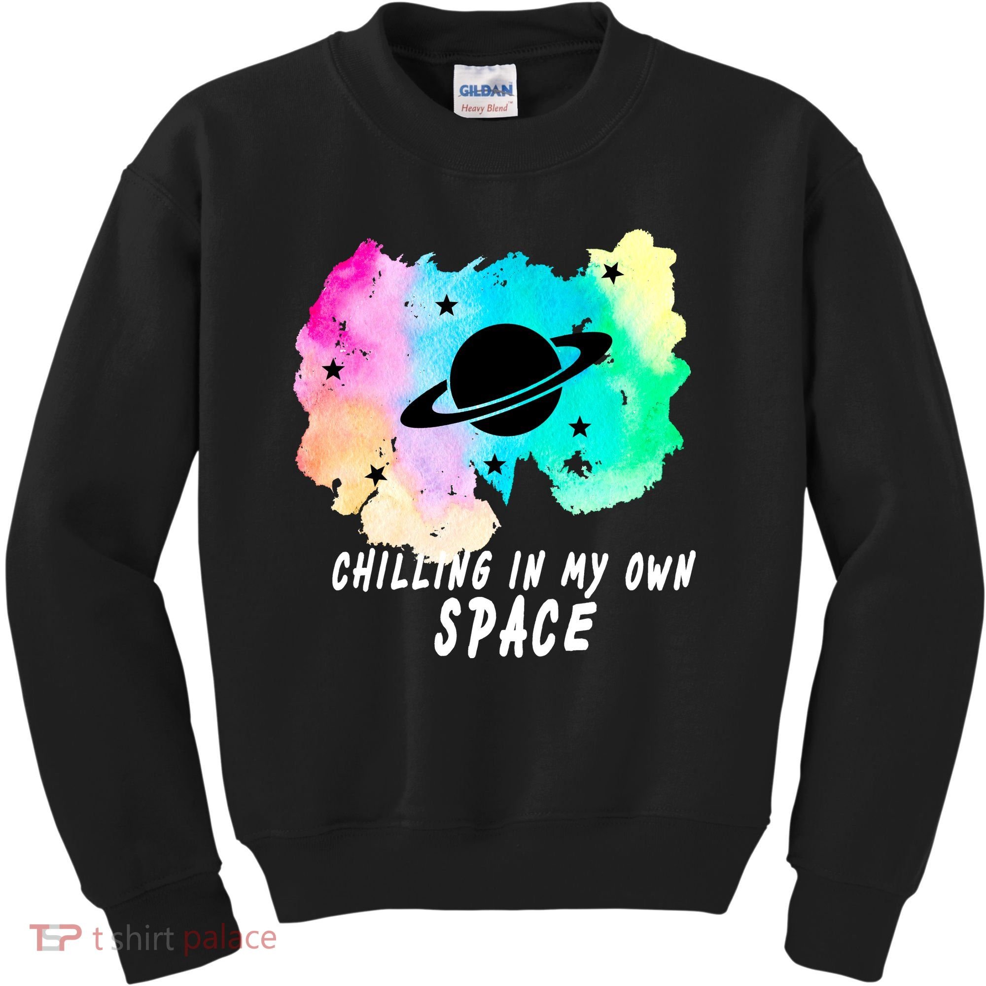 Space Planets Celestial UFO Universe Galaxy Stars Saturn Sky Kids Sweatshirt