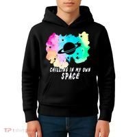 Space Planets Celestial UFO Universe Galaxy Stars Saturn Sky Kids Hoodie thumb 4