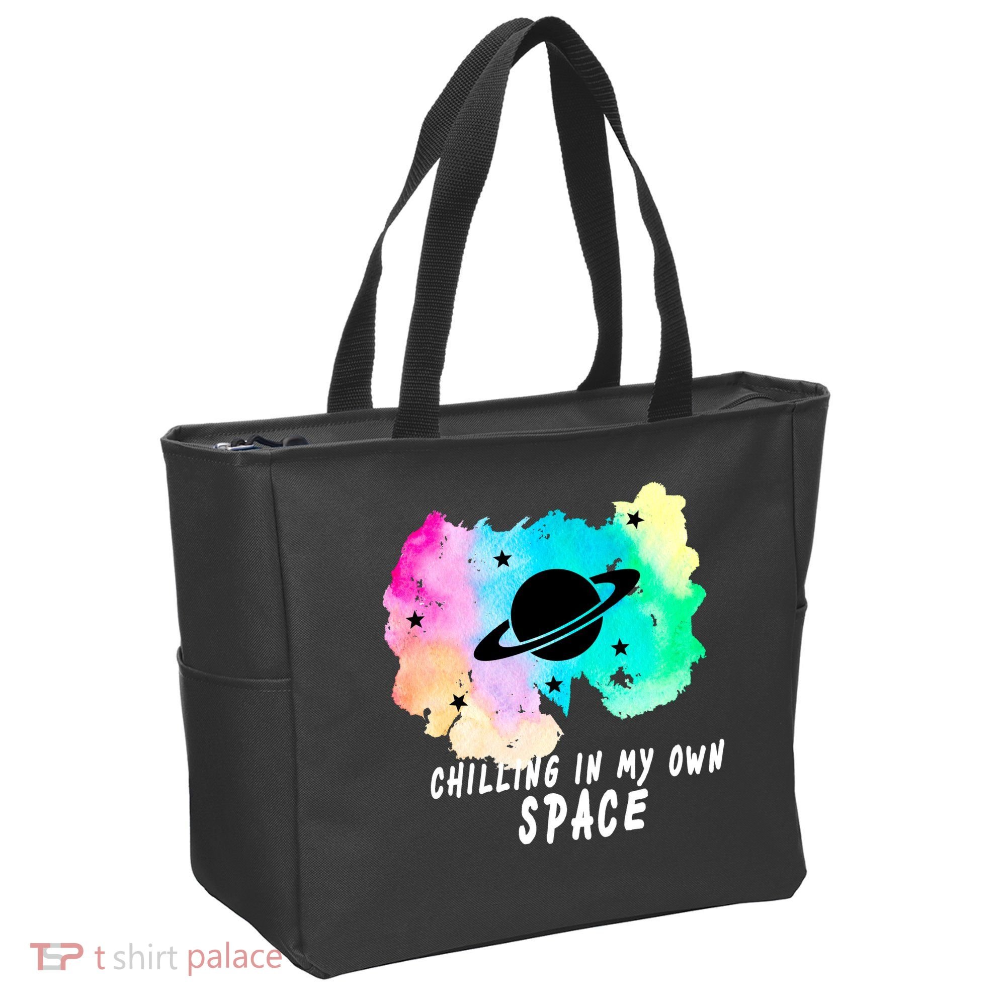 Space Planets Celestial UFO Universe Galaxy Stars Saturn Sky Tote Bag