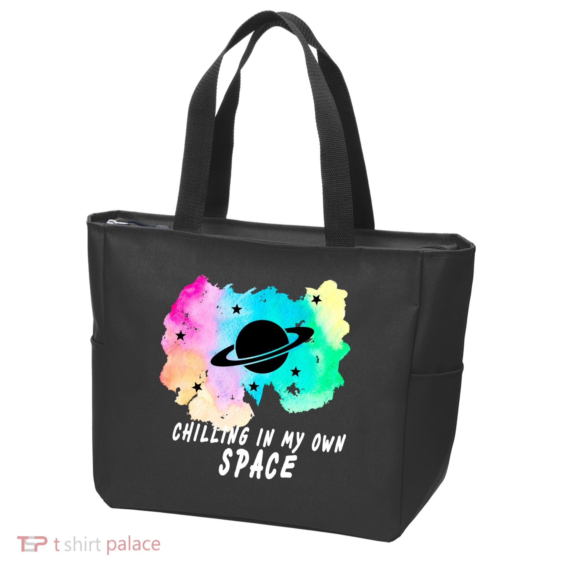 Space Planets Celestial UFO Universe Galaxy Stars Saturn Sky Tote Bag