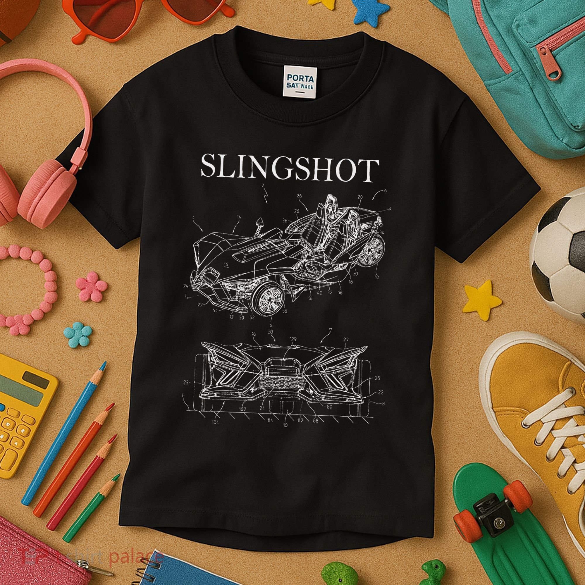 Slingshot Patent Car Sling Shot Kids T-Shirt
