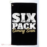 Six Pack Coming Soon Funny Workout Gym Exercise Meaningful Gift Golf Towel thumb 0
