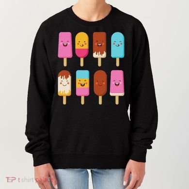 Summer Popsicles Creamsicles Ice Cream Bars With Cute Kawaii Women's Sweatshirt