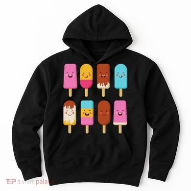 Summer Popsicles Creamsicles Ice Cream Bars With Cute Kawaii Hoodie