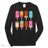 Summer Popsicles Creamsicles Ice Cream Bars With Cute Kawaii Long Sleeve Shirt thumb 0