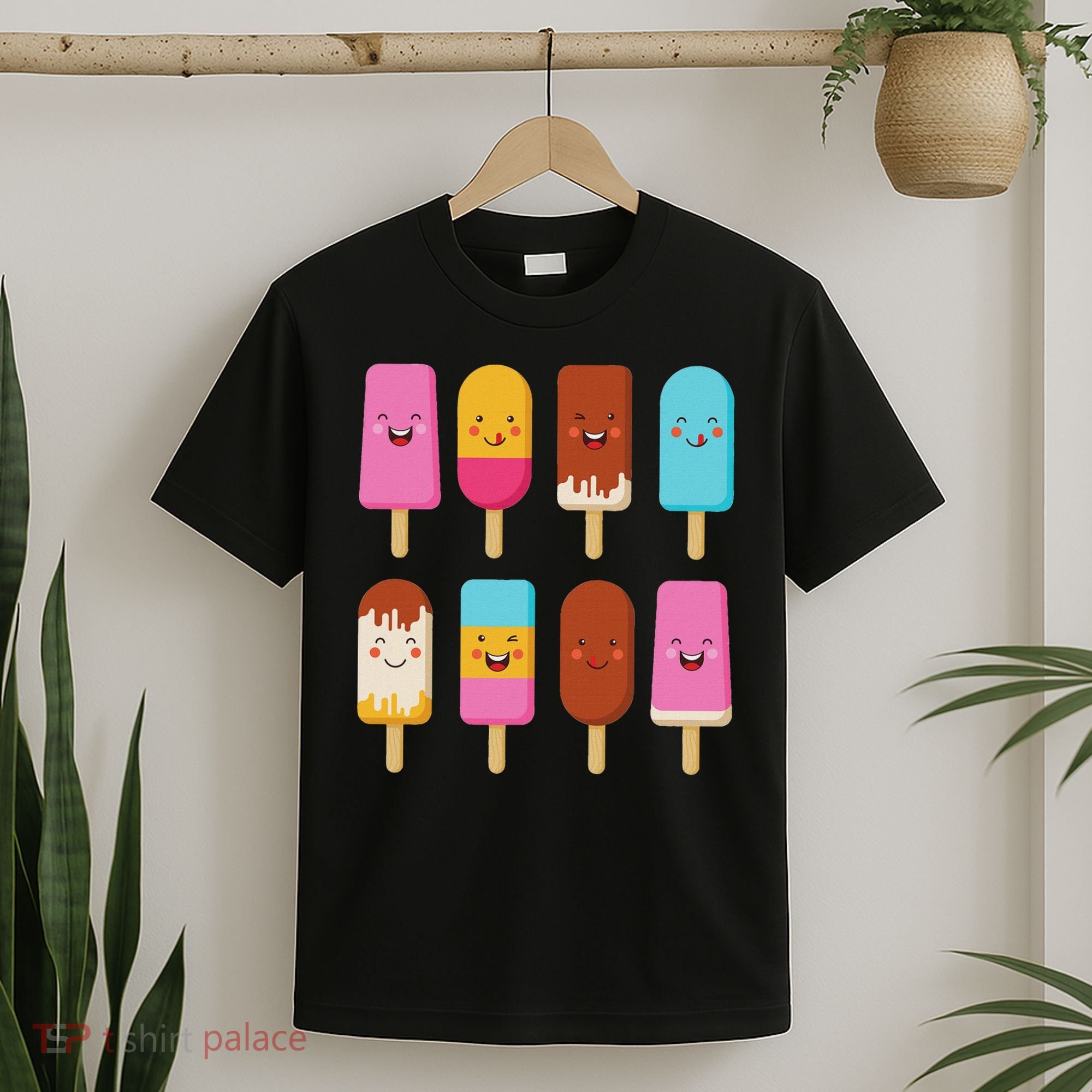 Summer Popsicles Creamsicles Ice Cream Bars With Cute Kawaii T-Shirt