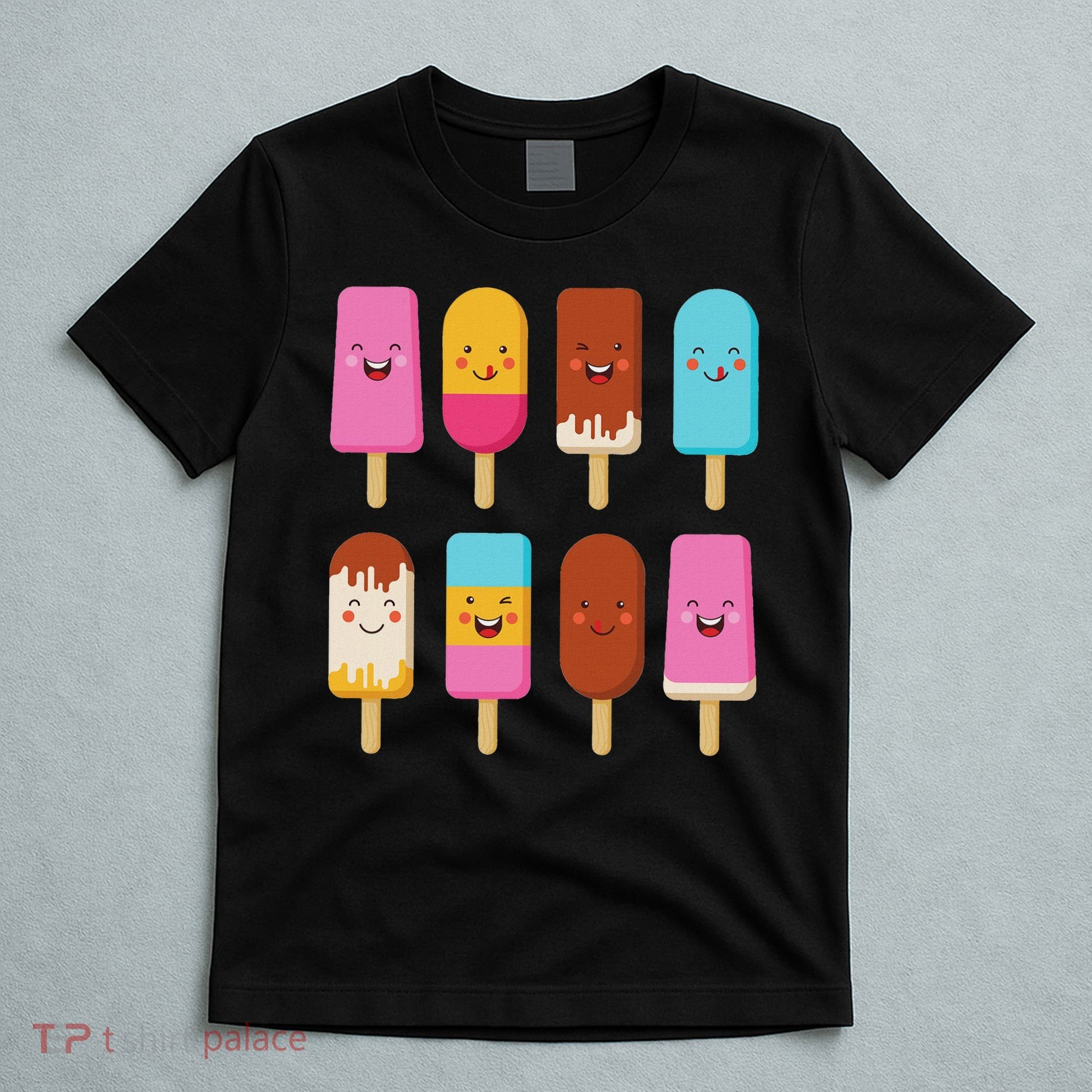 Summer Popsicles Creamsicles Ice Cream Bars With Cute Kawaii T-Shirt