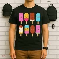 Summer Popsicles Creamsicles Ice Cream Bars With Cute Kawaii T-Shirt thumb 6