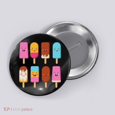 Summer Popsicles Creamsicles Ice Cream Bars With Cute Kawaii Button
