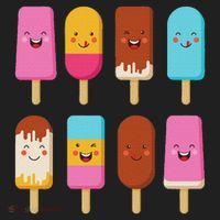 Summer Popsicles Creamsicles Ice Cream Bars With Cute Kawaii Beanie thumb 2