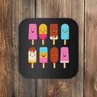 Summer Popsicles Creamsicles Ice Cream Bars With Cute Kawaii Coaster thumb 0