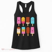Summer Popsicles Creamsicles Ice Cream Bars With Cute Kawaii Women's Tank Top thumb 0