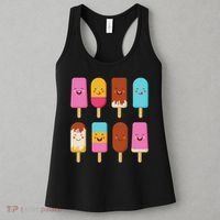 Summer Popsicles Creamsicles Ice Cream Bars With Cute Kawaii Women's Tank Top thumb 3