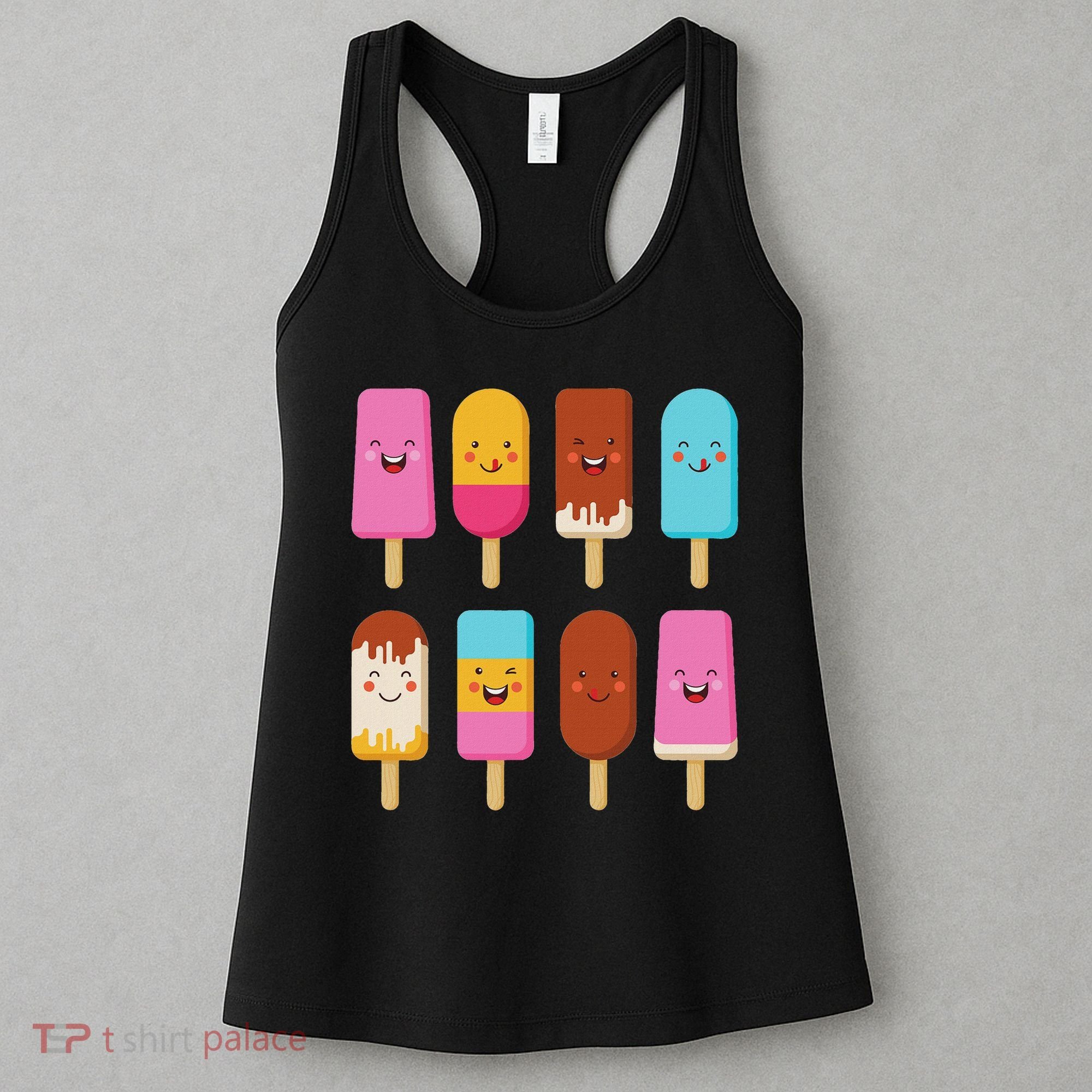 Summer Popsicles Creamsicles Ice Cream Bars With Cute Kawaii Women's Tank Top
