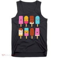Summer Popsicles Creamsicles Ice Cream Bars With Cute Kawaii Tank Top thumb 0