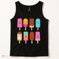 Summer Popsicles Creamsicles Ice Cream Bars With Cute Kawaii Tank Top thumb 2