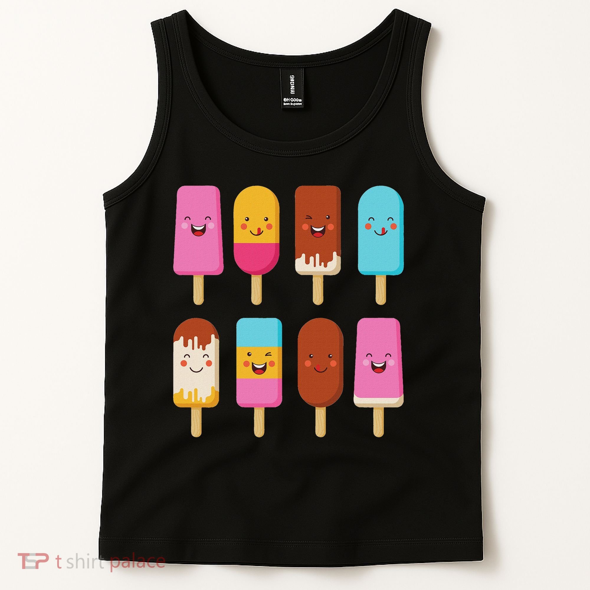 Summer Popsicles Creamsicles Ice Cream Bars With Cute Kawaii Tank Top