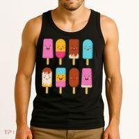 Summer Popsicles Creamsicles Ice Cream Bars With Cute Kawaii Tank Top thumb 3