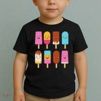 Summer Popsicles Creamsicles Ice Cream Bars With Cute Kawaii Toddler T-Shirt thumb 2