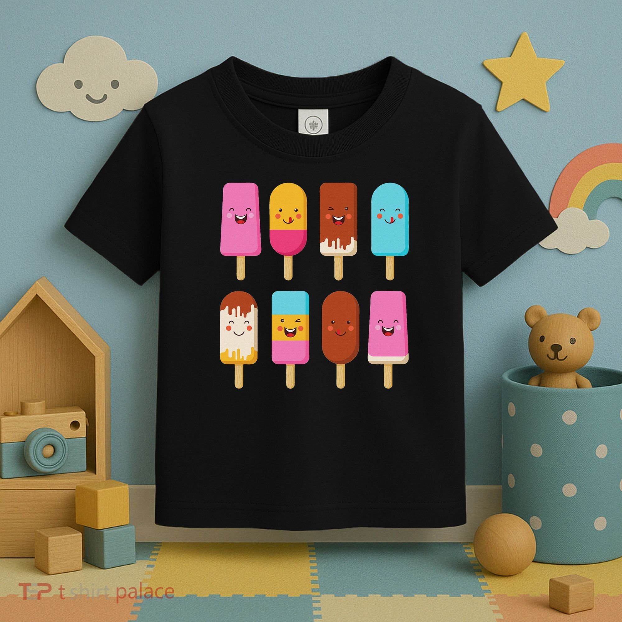 Summer Popsicles Creamsicles Ice Cream Bars With Cute Kawaii Toddler T-Shirt