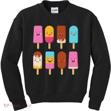 Summer Popsicles Creamsicles Ice Cream Bars With Cute Kawaii Kids Sweatshirt