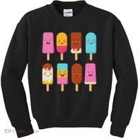 Summer Popsicles Creamsicles Ice Cream Bars With Cute Kawaii Kids Sweatshirt thumb 0