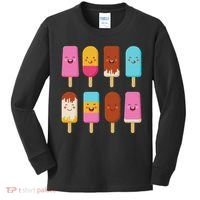 Summer Popsicles Creamsicles Ice Cream Bars With Cute Kawaii Kids Long Sleeve Shirt thumb 0