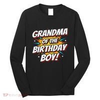 Superhero Party Comics Birthday Grandma Of Birthday Boy Long Sleeve Shirt thumb 0
