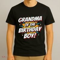 Superhero Party Comics Birthday Grandma Of Birthday Boy T-Shirt thumb 3