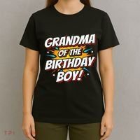 Superhero Party Comics Birthday Grandma Of Birthday Boy T-Shirt thumb 4